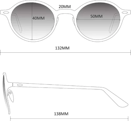 Vista 6 de WearMe Pro - Gafas de sol de lentes polarizadas con marco de metal ovalado pequeño