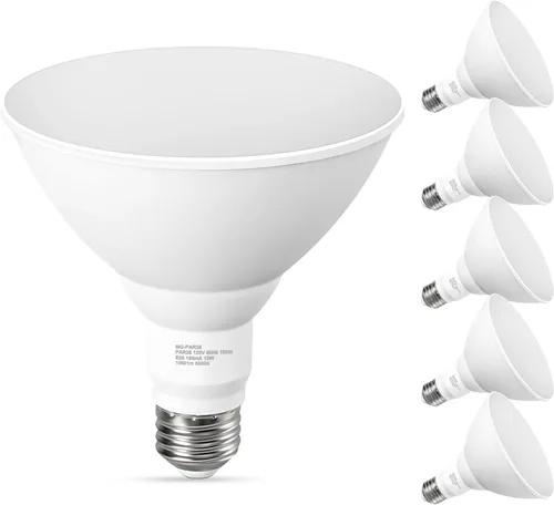Vista 9 de GvvooHome - Bombillas LED de inundación PAR38 para exterior, equivalente a 100 W, 1050 lm, 5000 K, luz blanca de día, 13 W, intensidad regulable