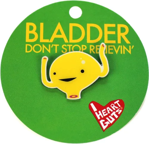 Vista 2 de I Heart Guts Pin de solapa de la vejiga – Don't Stop Relievin, apoyo de salud urinaria, regalo divertido de cirugía de vejiga, conciencia
