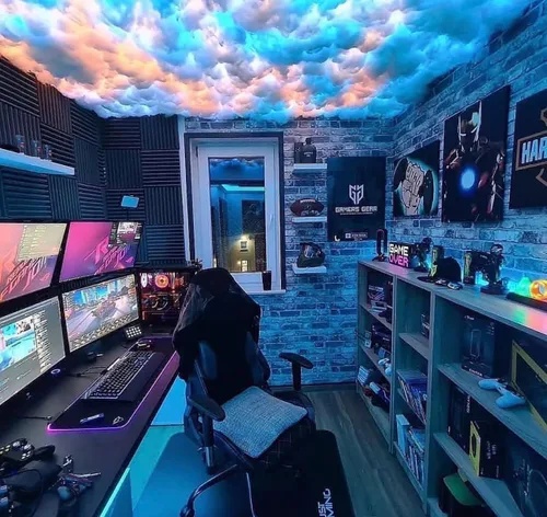 Vista 11 de FUSLITE Luz LED 3D Thundercloud, luces de nube de techo con control remoto, kit de bricolaje, nubes LED para techo, sala de juegos, dormitorio