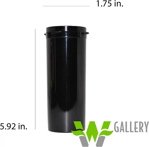 Vista 2 de W Gallery 75 Black 60 Dram Reversible Cap – Frascos herméticos a prueba de olores – Botellas de plástico de grado médico para píldoras, hierbas