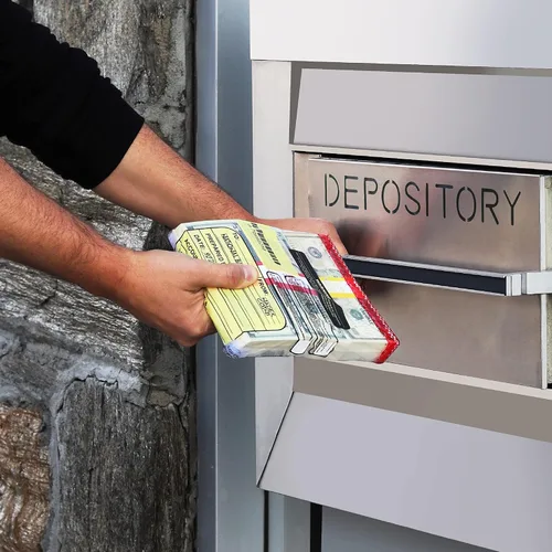Vista 8 de Nadex Bolsas de depósito bancario a prueba de manipulaciones de 9 x 12 pulgadas con FRAUDSTOPPER - 4 indicadores de seguridad de manipulación