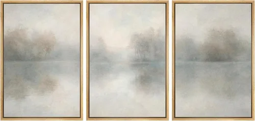 Vista 58 de SIGNWIN Lienzo enmarcado para pared, juego de arte de campos pastorales, flores silvestres, campo rústico, paisaje, floral, ilustraciones modernas