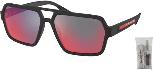 Vista 2 de Prada PS01XS Rectangle Sunglasses for Men BUNDLE With Designer iWear Complimentary Eyewear Kit