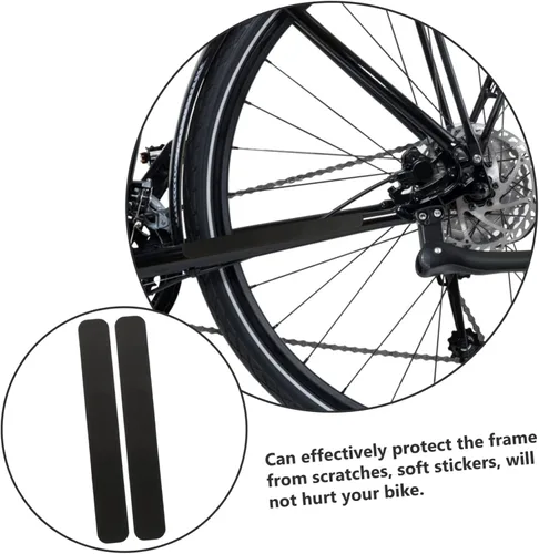 Vista 3 de INOOMP 2 unids Bicicletas Protectores de Cadena de Bicicleta Calcomanías Anti-arañazos Pegatinas de Cadena de Bicicleta Marcos Cintas de Protección