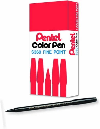 Vista 21 de Pentel Arts - Bolígrafo de color, beige, caja de 12 unidades (S360-124)