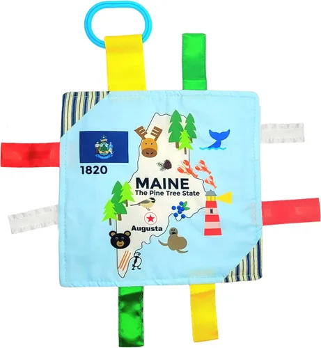 Vista 22 de Baby Jack & Co - Cochecito de juguete para bebés de 8 x 8 pulgadas con etiqueta del estado de Arkansas, juguetes arrugados para desarrollar cinco