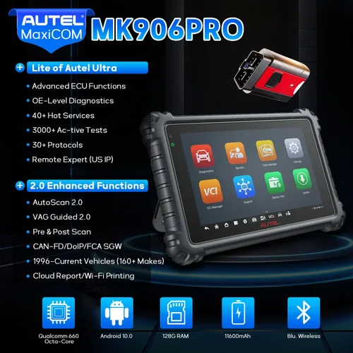 Vista 2 de Autel MaxiSys MS906S - Tableta de diagnóstico de vehículos, versión 2024 avanzada MS906 MS906BT MK900BT escáner OBD2 inalámbrico, más de 31