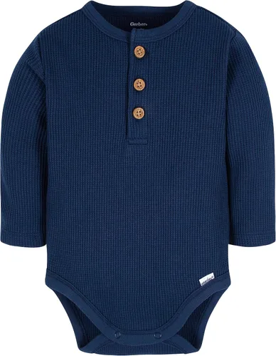 Vista 5 de Gerber Paquete de 2 mamelucos Henley de manga larga para bebé niño