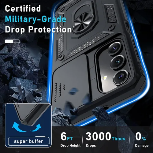 Vista 5 de Janmitta Funda compatible con Samsung Galaxy A16 5G/4G con Cubierta Deslizante Integrada para Lente de Cámara + Protector de Pantalla + Soporte