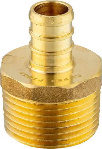 Vista 10 de 2 piezas Pex Barb Crimp accesorios de latón adaptador macho NPT de 1 pulgada x 1 pulgada ASTM F1807,Para agua potable PEX1807022(2)