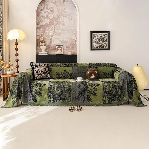 Vista 24 de STACYPIK Funda de sofá bohemia abstracta negra para mascotas, funda estética jacquard floral para sofá modular de 2 cojines para sofá de 2 plazas