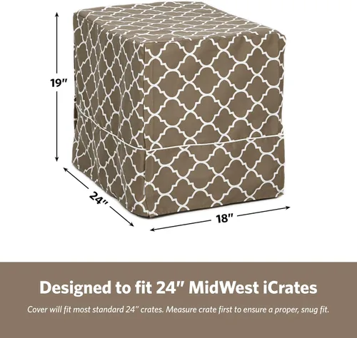 Vista 6 de MidWest Homes for Pets Funda para jaula para perros pequeños con protector de tela Teflon, funda de privacidad de poli-algodón para perrera que se