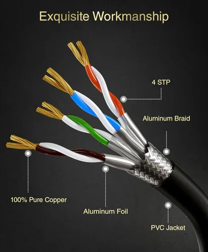 Vista 6 de BlueRigger Cable Ethernet CAT 8 para exteriores, 25 pies