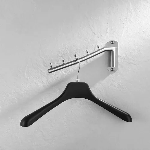 Vista 3 de JQK - Percha plegable para colgar en la pared, gancho de acero inoxidable con soporte para brazo oscilante, sistema colgante de ropa, organizador