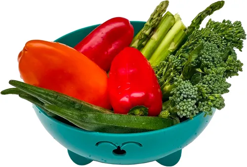 Vista 7 de Taza de ramen de 68 onzas para microondas, olla para fideos, vaporera para cocinar alimentos y verduras con colador removible, verde Sin BPA