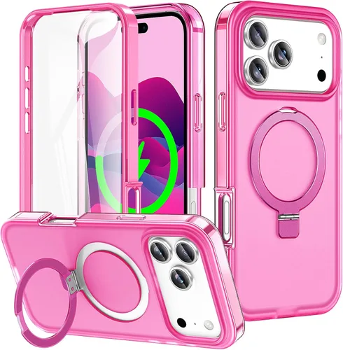 Vista 14 de Funda de cuerpo completo a prueba de golpes para iPhone 13 Pro con soporte magnético invisible [compatible con MagSafe] protector de pantalla