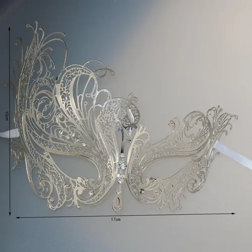 Vista 5 de Thmyo Paquete de 2 máscaras para parejas, carnaval veneciano, Mardi Gras, máscara de baile