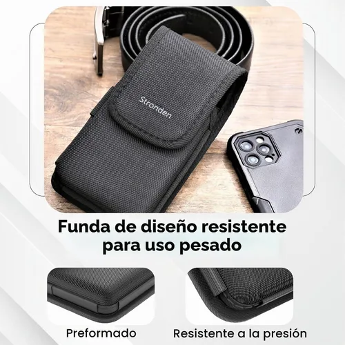 Vista 6 de Stronden Funda resistente para Samsung Galaxy S26, S25, S24, S23, Google Pixel 10, 10a, 9, 9a, 8, 7a – Funda de nailon de grado militar, funda