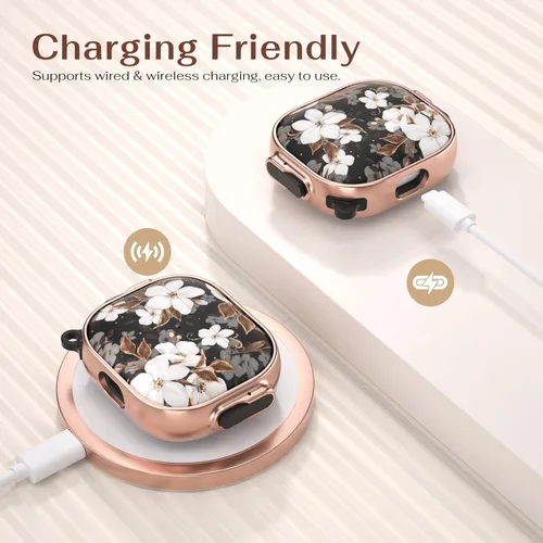 Vista 3 de Maxjoy Funda para AirPods 3 con cerradura, funda protectora rígida de 3ª generación para AirPod de 3ª generación para mujeres y hombres con llavero