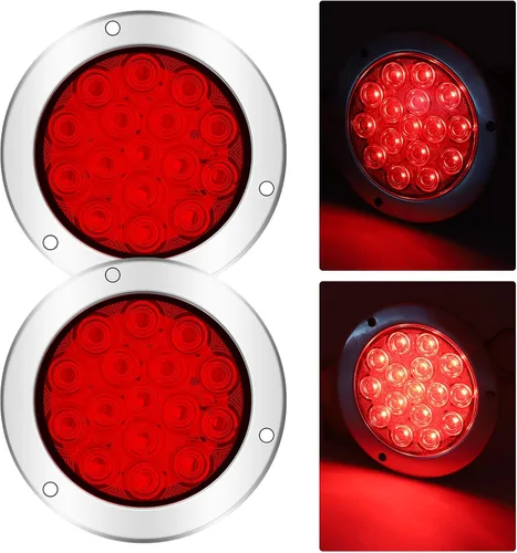 Vista 10 de Kit de luces LED para remolque, kit de luces LED redondas para remolque, luces traseras LED redondas, luces traseras de freno para remolque, camión