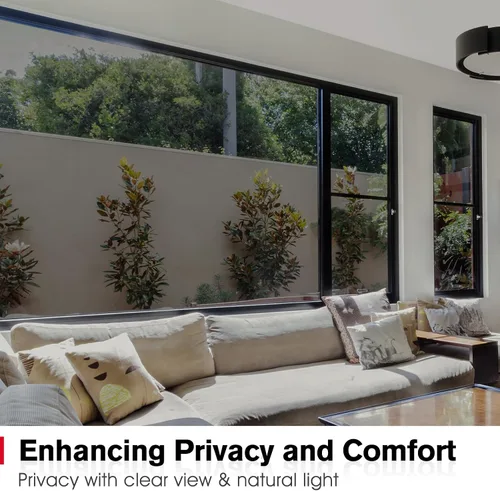 Vista 9 de Haton Película de privacidad unidireccional para ventana, para el hogar Negro