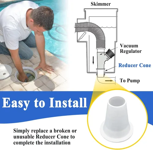 Vista 4 de Reductor de cono GW9000 GW9015, pieza de repuesto automática del limpiador de piscina y spa Blanco