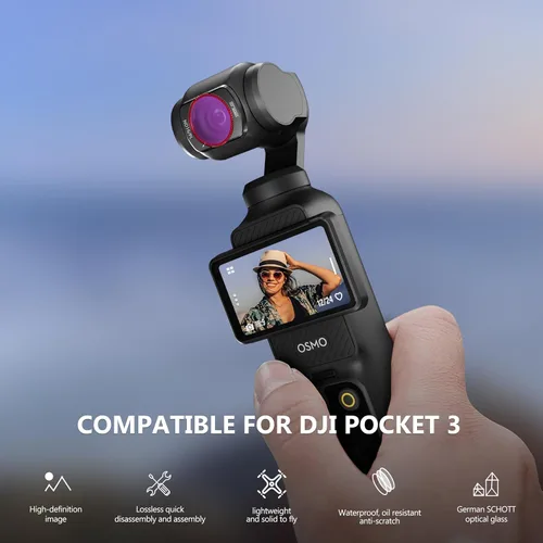 Vista 2 de STARTRC Juego de filtros NDPL para DJI Osmo Pocket 4/3 Creator Combo Accesorios – Paquete de 4 ND/PL16, ND/PL 32, ND/PL 64, ND/PL256 (magnético)