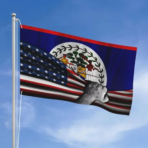 Vista 16 de Bandera estadounidense y bandera de las Bahamas de las Bahamas para exteriores de 3 x 5 pies, tres capas de tela para coser a doble cara, impresión