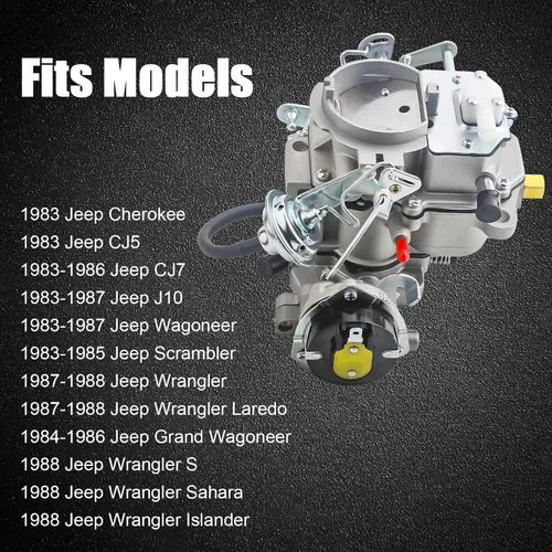 Vista 6 de Carburador para 1983-1988 Jeep 6-CYL 4.2L 258cu CJ5 CJ7 Motor AMC Carter Tipo BBD 2-Barril