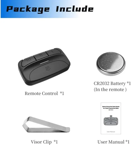 Vista 6 de Control remoto de puerta de garaje de 3 botones, compatible con LiftMaster Chamberlain Craftsman para puerta de garaje, tiene botón de aprendizaje