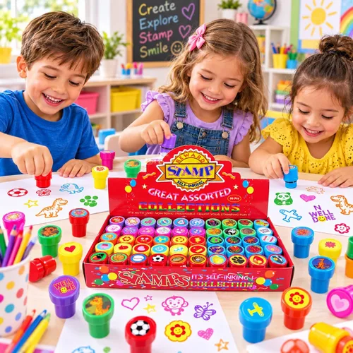 Vista 2 de 50 Unidades, Sellos Varios para Niños, Regalos para Cumpleaños