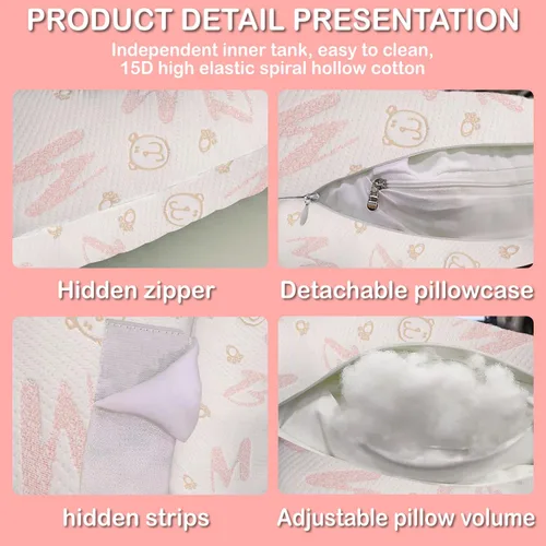 Vista 6 de Almohada de maternidad de embarazo para dormir, soporte para caderas, espalda, piernas, con funda desmontable y ajustable