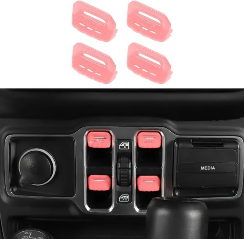 Vista 16 de Jimen Compatible con Jeep Wrangler JL JLU 2018-2023 y Jeep Gladiator JT 2020-2023, 4 piezas de cubiertas de interruptor de botón para ventana