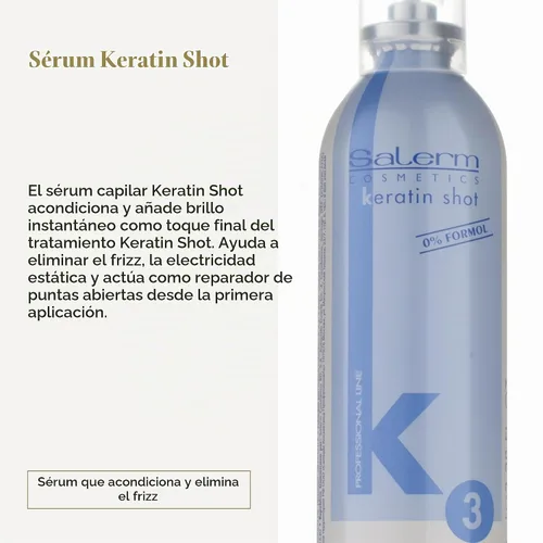 Vista 2 de SALERM - Suero Capilar - Serum de Keratin Shot Finish - 3.4 fl oz - Toque Final para Disparo de Queratina - Acondicionamiento y Brillo