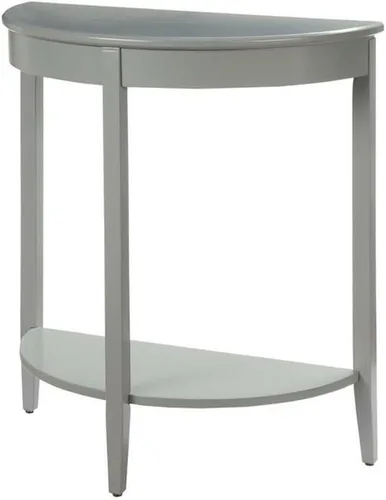 Vista 7 de Acme Justino Half Moon - Consola de madera con estante inferior en roble gris