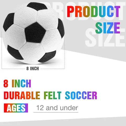 Vista 2 de Libima 2 pelotas de fútbol suaves de Navidad para interiores con bomba de 8 pulgadas, tamaño oficial 4, pelota de fútbol deportiva de fieltro