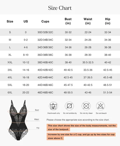 Vista 5 de Popilush Body de encaje con control de abdomen, corsé con cuello en V, sin mangas, espalda descubierta, tangas