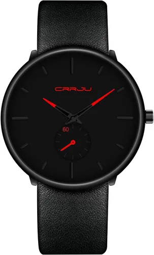 Vista 12 de Mens Watches Ultra-Thin Minimalist Waterproof-Fashion Wrist Watch for Men Unisex Dress with Leather Band