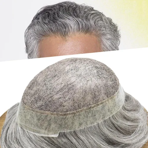 Vista 25 de Toupee For Men Real Human Hair Mens Toupee Hair Replacement System Swiss Lace Toupee For Men Natural Human Hair Piece Mens Toupee6*8"-90% density#2