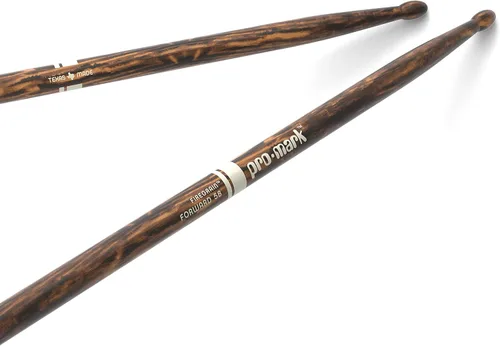 Vista 9 de ProMark Classic Forward 2B FireGrain Baquetas, baquetas con acabado lacado, TX2BW-FG, punta de madera ovalada, nogal, 1 par