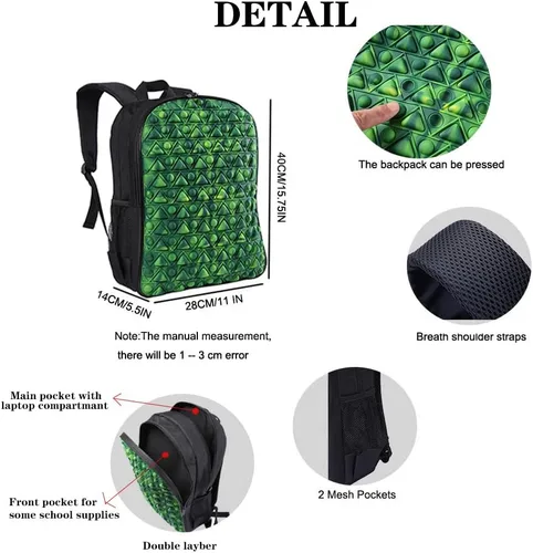 Vista 2 de Mochila de burbujas grandes de 16 pulgadas, mochila escolar casual para adolescentes, Camouflaje
