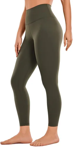 Vista 4 de CRZ YOGA Leggings de entrenamiento para mujer con sensación de desnudez cepillada de 25 pulgadas, pantalones de yoga de compresión de cintura alta