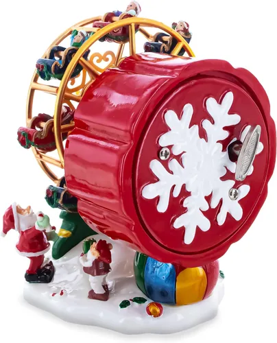 Vista 4 de Figura musical giratoria de rueda de la fortuna de Papá Noel
