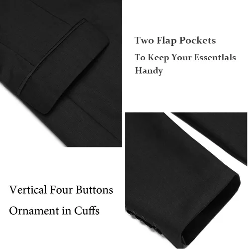 Vista 5 de COOFANDY Chaquetas deportivas ligeras de corte ajustado para hombre, chaquetas de traje de un botón