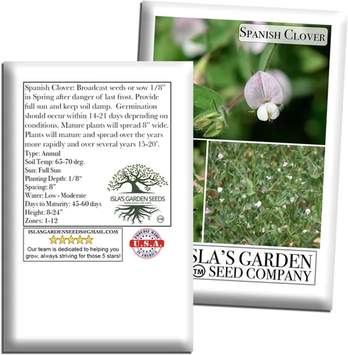 Vista 6 de Semillas de flores de pie de pájaro americano "Spanish Clover" para plantar, más de 1000 semillas por paquete, semillas de jardín de Isla