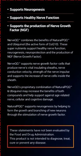 Vista 4 de NerveQQ Ultra Advanced Formula Neuropaty Support - # 1 Factor de crecimiento nervioso recomendado (NGF) Salud y función. 100 mg de ubiquinol (QH)