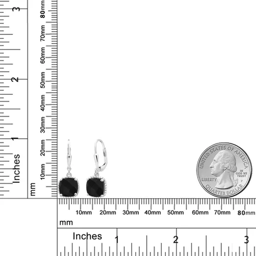 Vista 3 de Gem Stone King Aretes colgantes de plata de ley 925 de 0.315 pulgadas para mujer