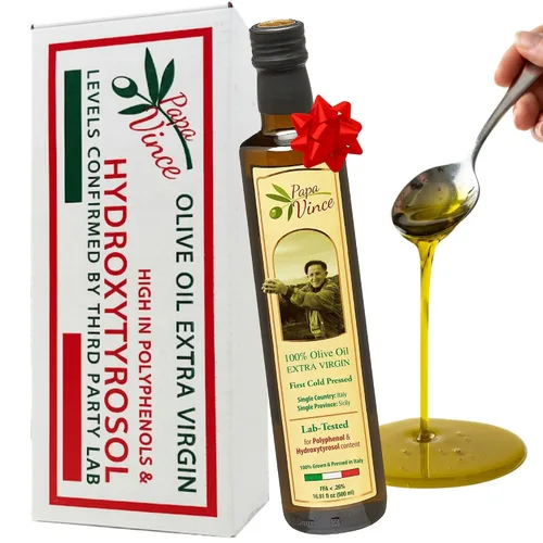 Vista 9 de Papa Vince Aceite de oliva hidroxitirosol virgen extra - hidroxitirosol probado en laboratorio, rico en polifenoles, primer prensado en frío