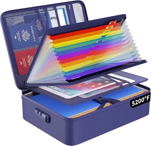 Vista 16 de ENGPOW Fireproof File Organizer Bag with 13 Pockets Accordion File Folder